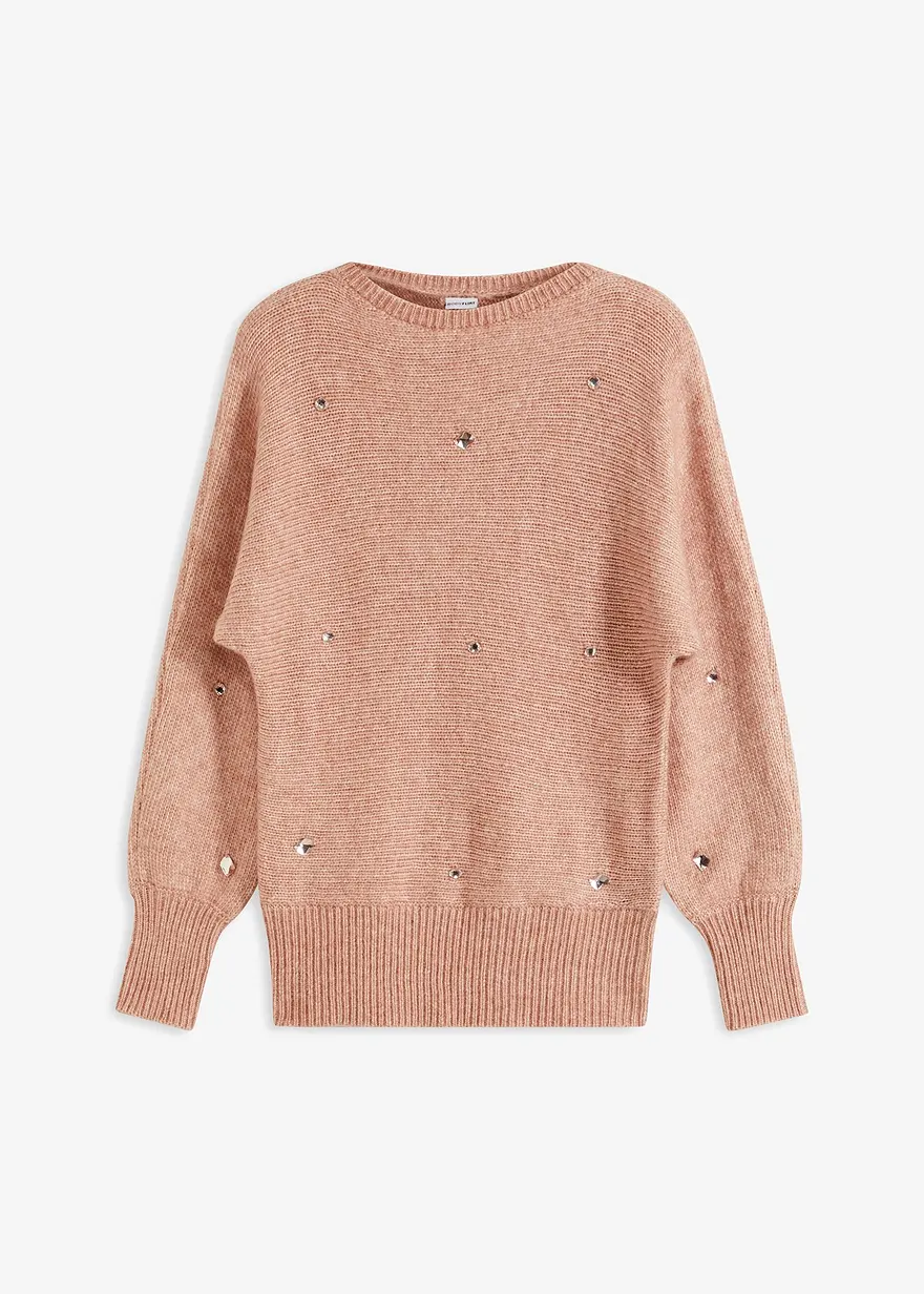 Pullover mit großen Glitzersteinen