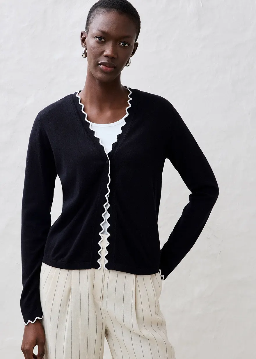 Feinstrickjacke mit Seidenanteil
