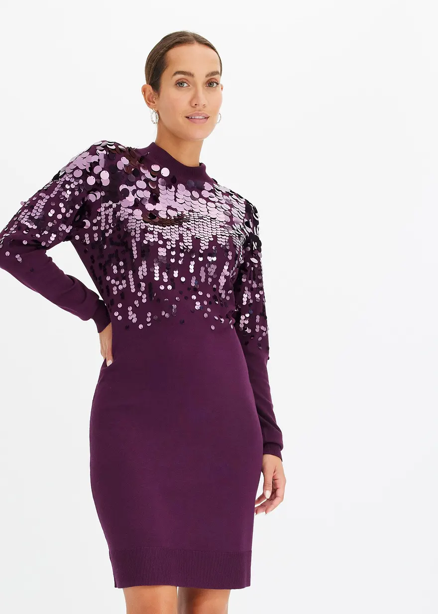 Strickkleid mit Pailletten