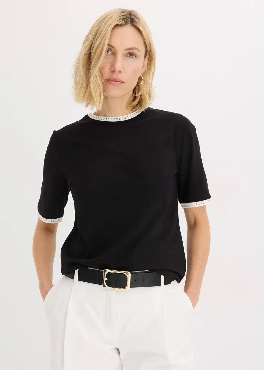 Shirt mit Spitzenborte