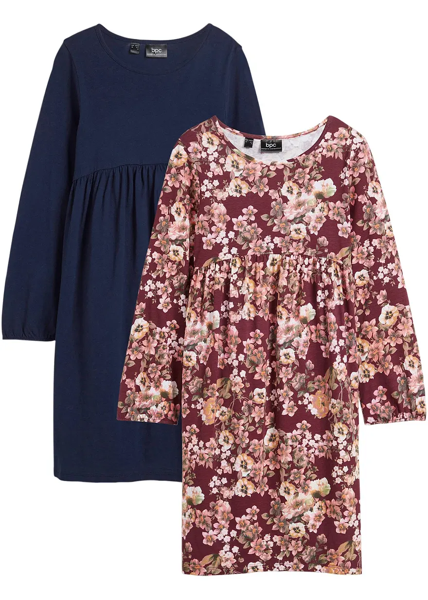 Jerseykleid aus reiner Baumwolle (2er Pack)