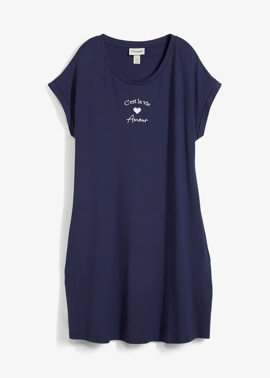 Jersey-Kleid mit Stickerei aus Viskose-Elasthan-Mix
