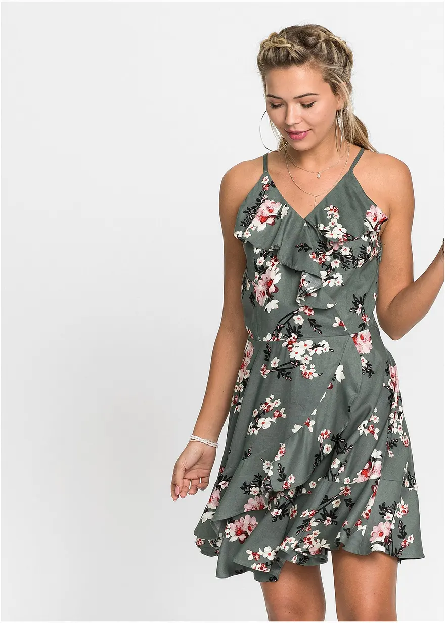 Trägerkleid mit Volants