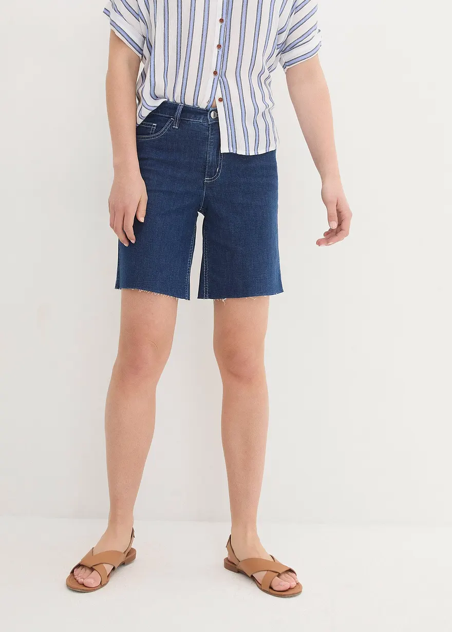 Straight Jeans, Mid Waist, Bermuda