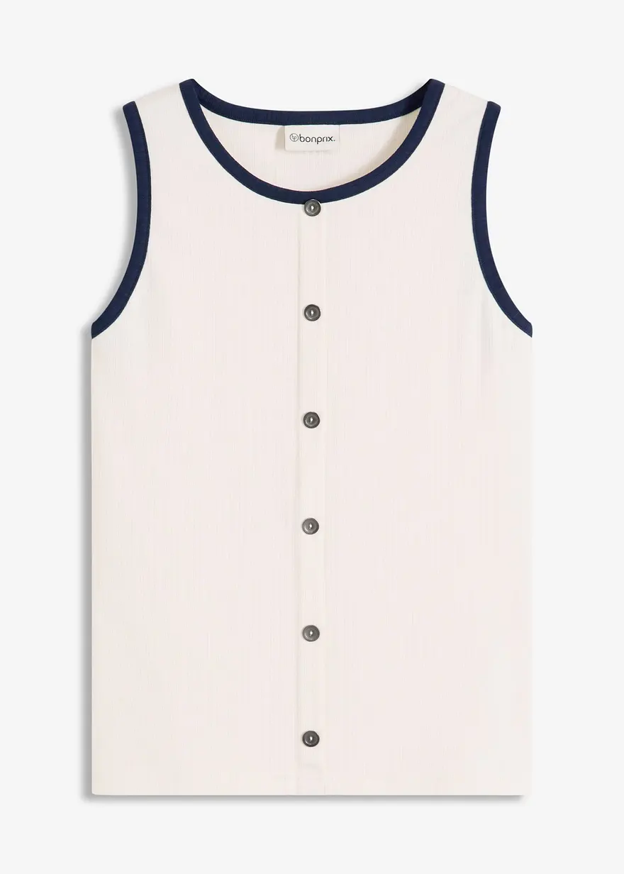 Jersey Tanktop mit Kontrastblende