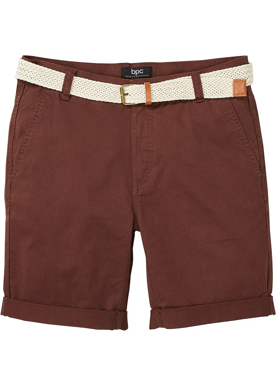 Stretch-Chino-Bermuda mit Gürtel, Regular Fit