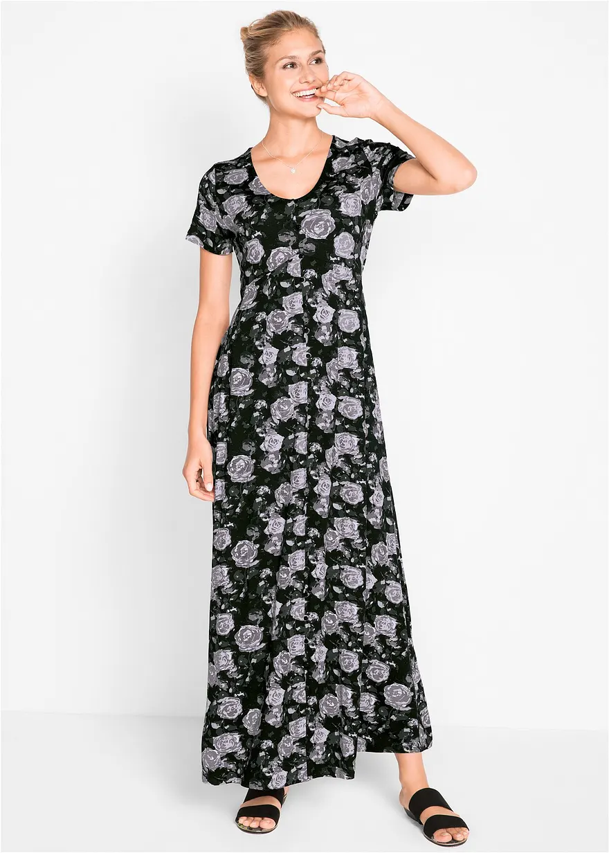 Maxi- Shirt- Kleid, kurzarm