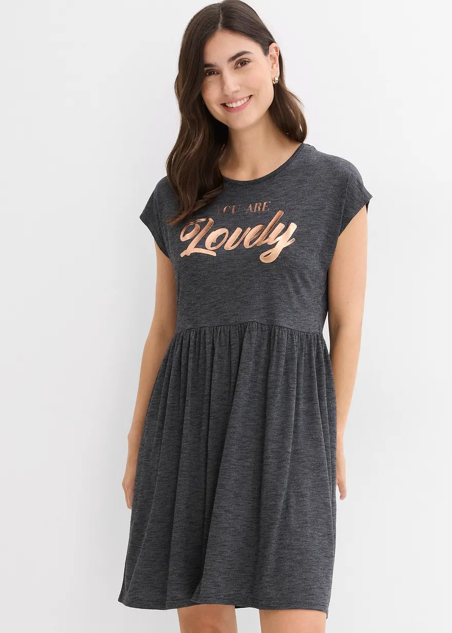 Shirtkleid mit Print aus Viskose-Mix