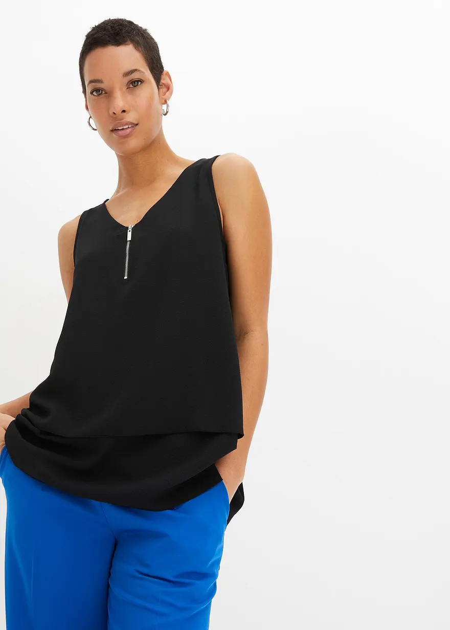 Top mit Zipper aus nachhaltige Viskose