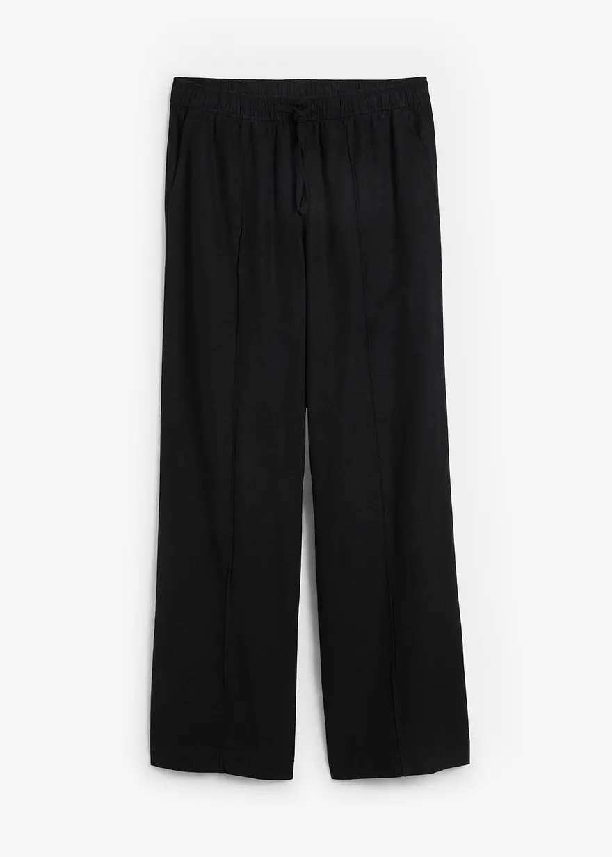 Palazzo-Hose aus leichtem Leinen-Viskose-Mix