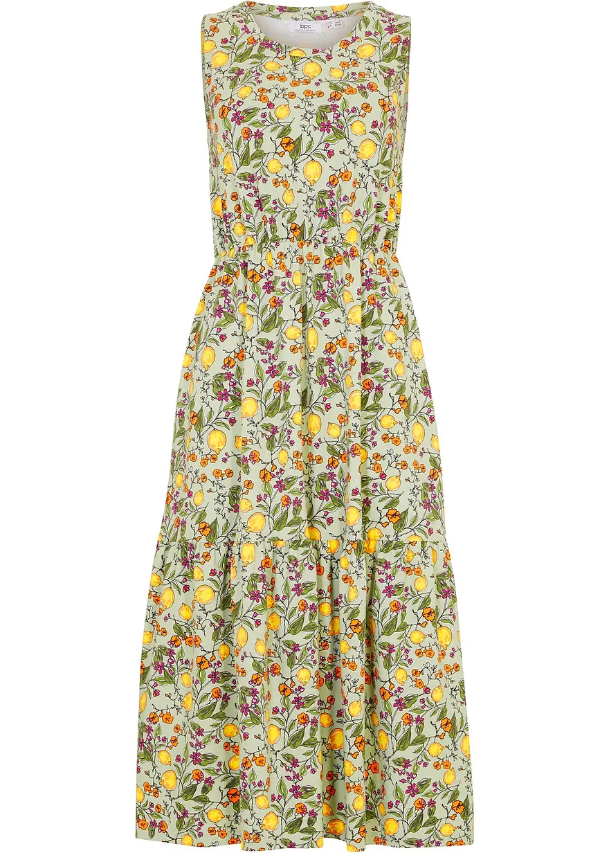 Midi-Jersey-Kleid aus elastischem Bio-Baumwoll-Mix