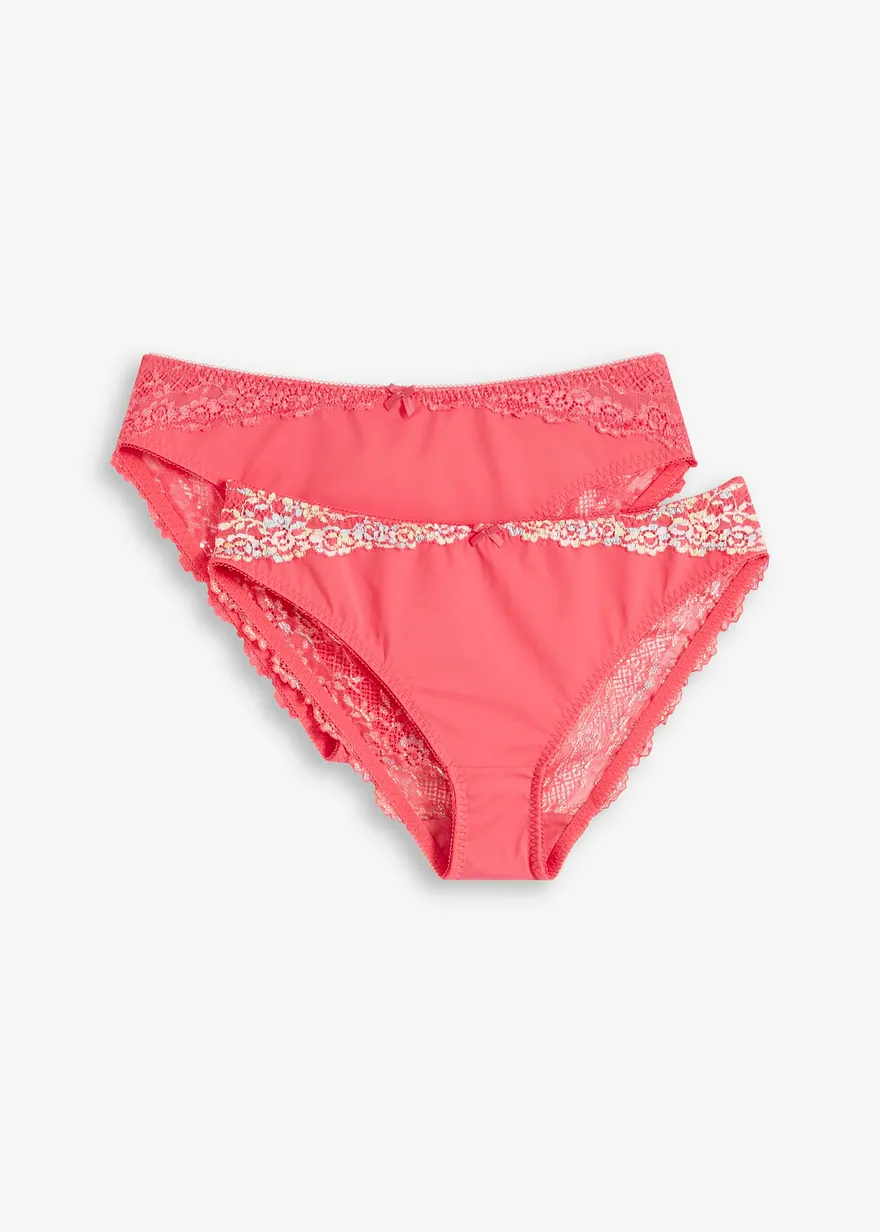 Slip mit filigraner Spitze (2er Pack)