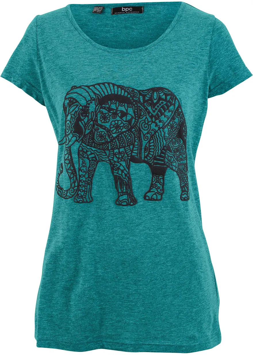 Shirt mit platziertem Print aus Bio-Baumwolle, kurzarm