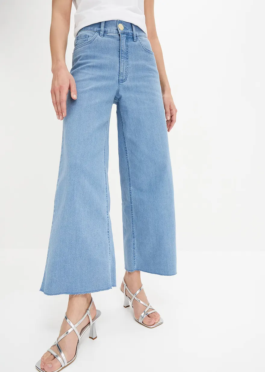 Wide-Leg-Jeans, High Waist, cropped