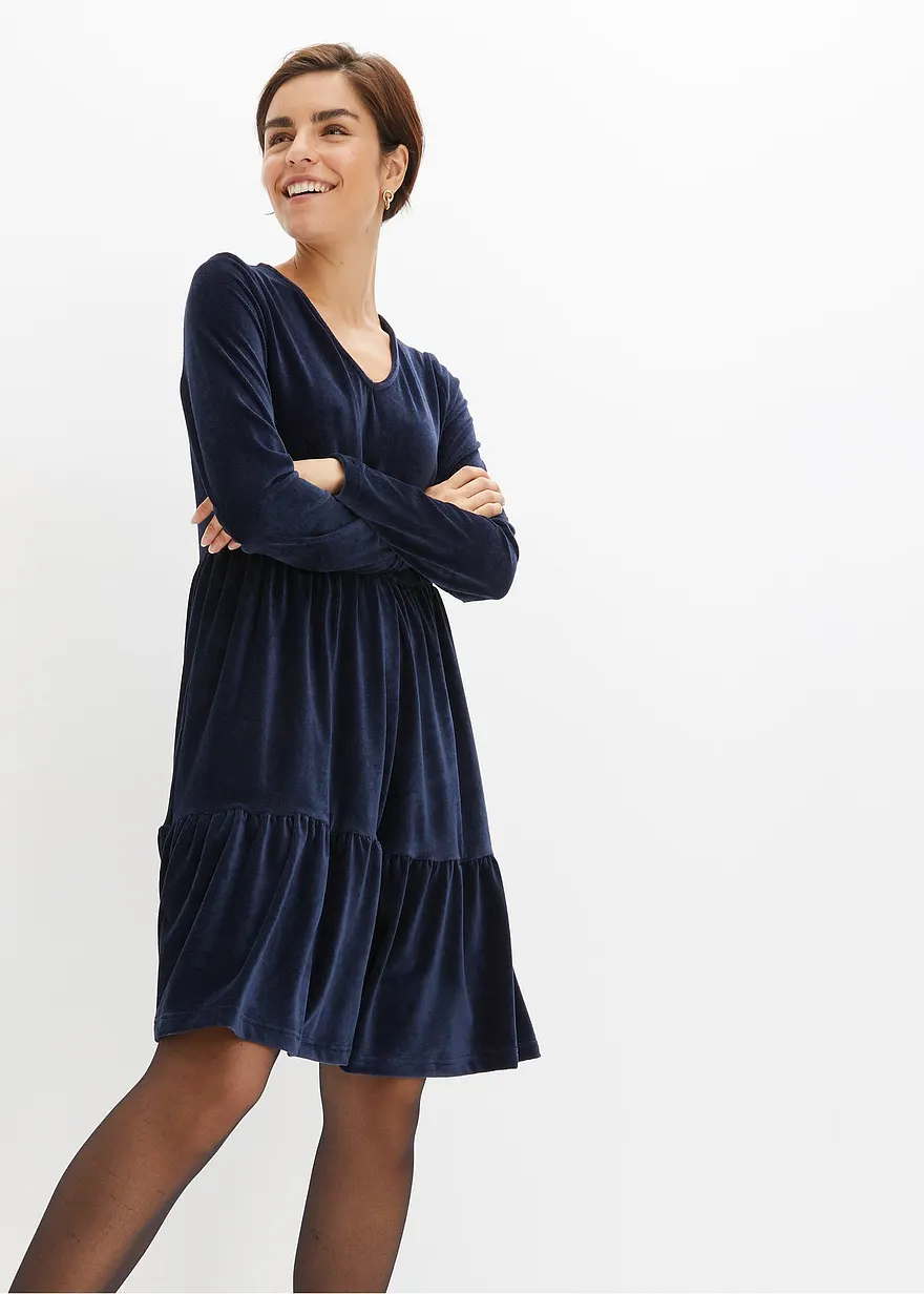 Minikleid aus elastischen Samt