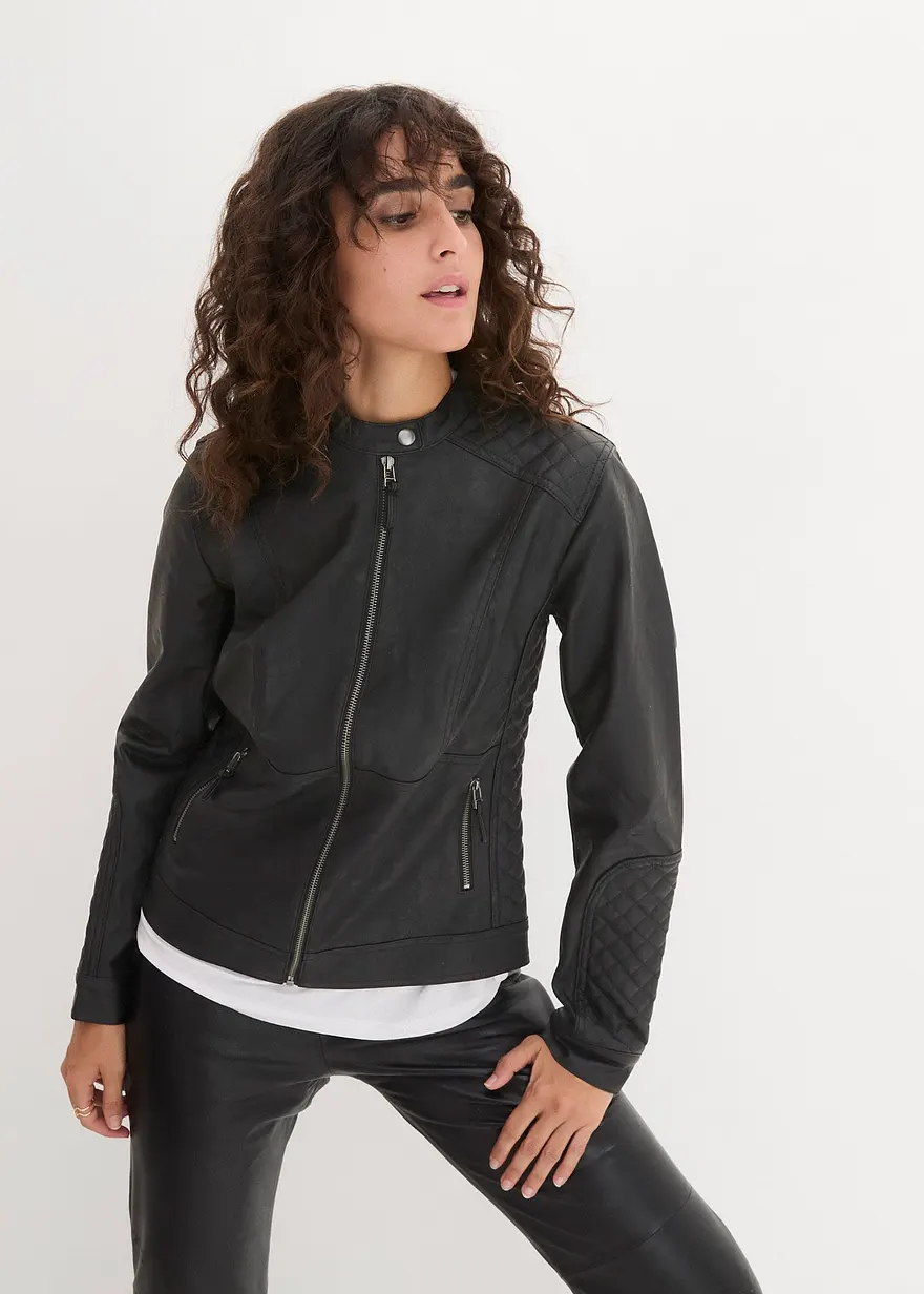 Lederimitat Biker-Jacke