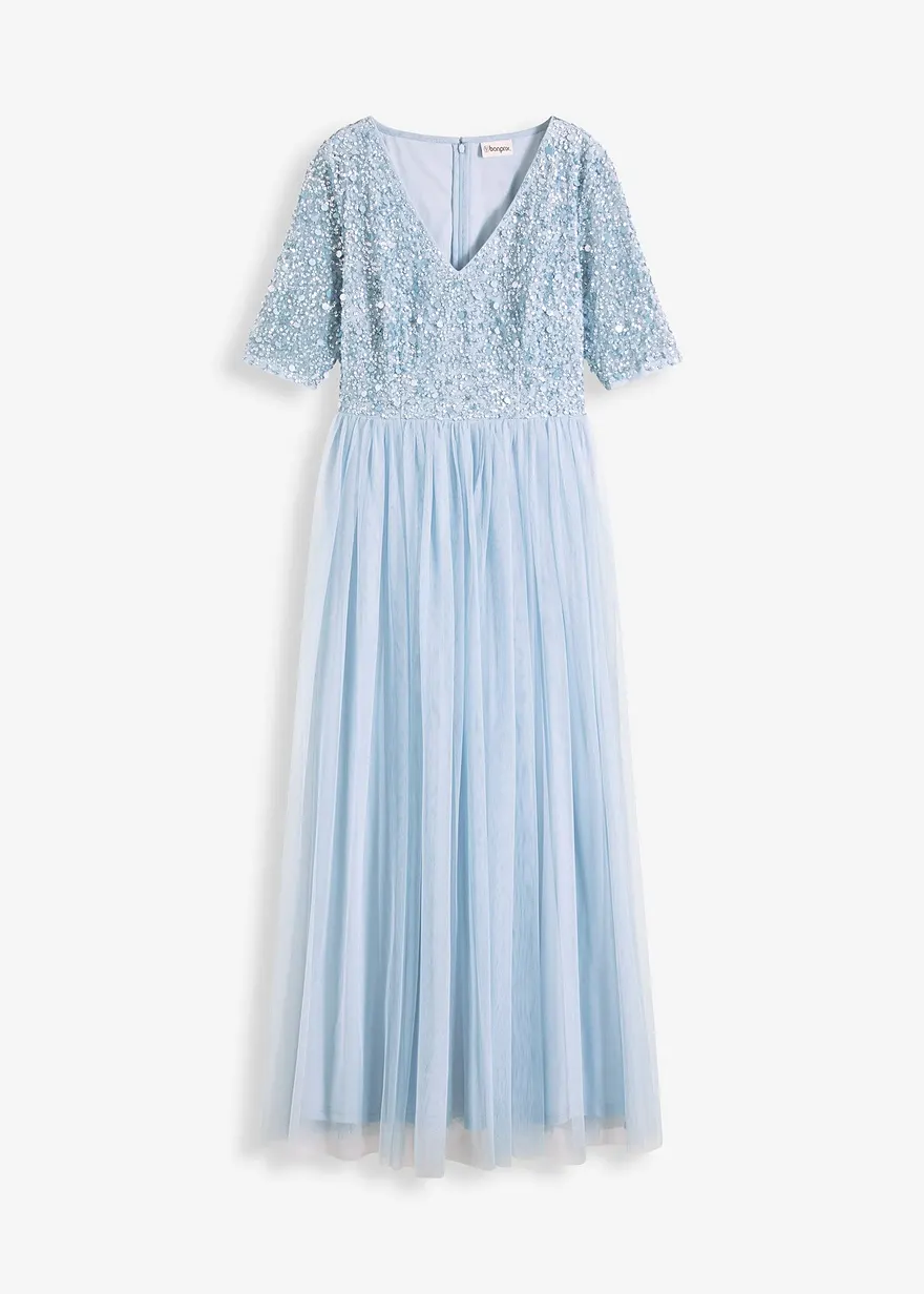 Maxikleid mit Paillettenstickerei