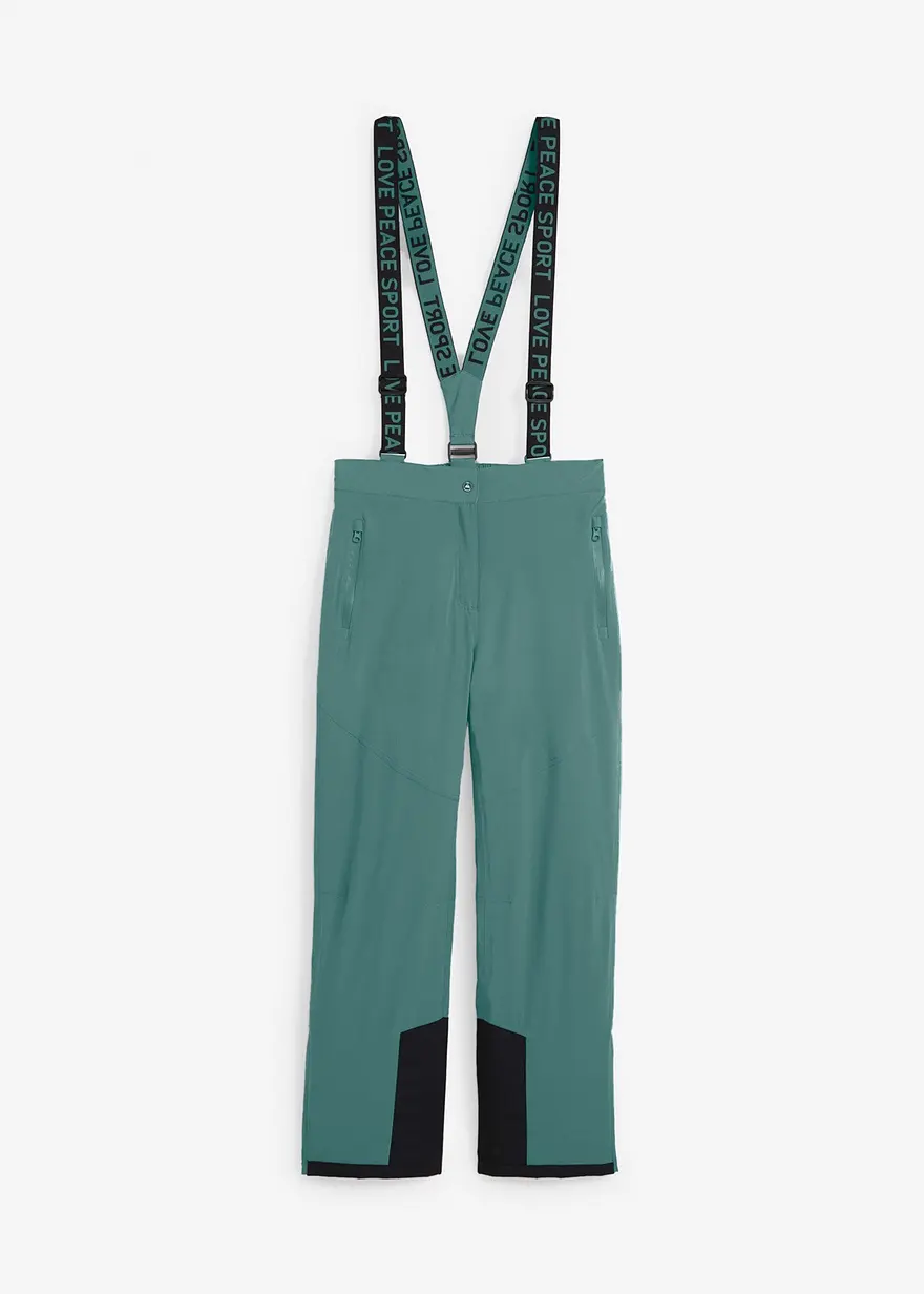 Ski Funktions-Thermohose mit abnehmbaren Trägern, wasserdicht, Straight