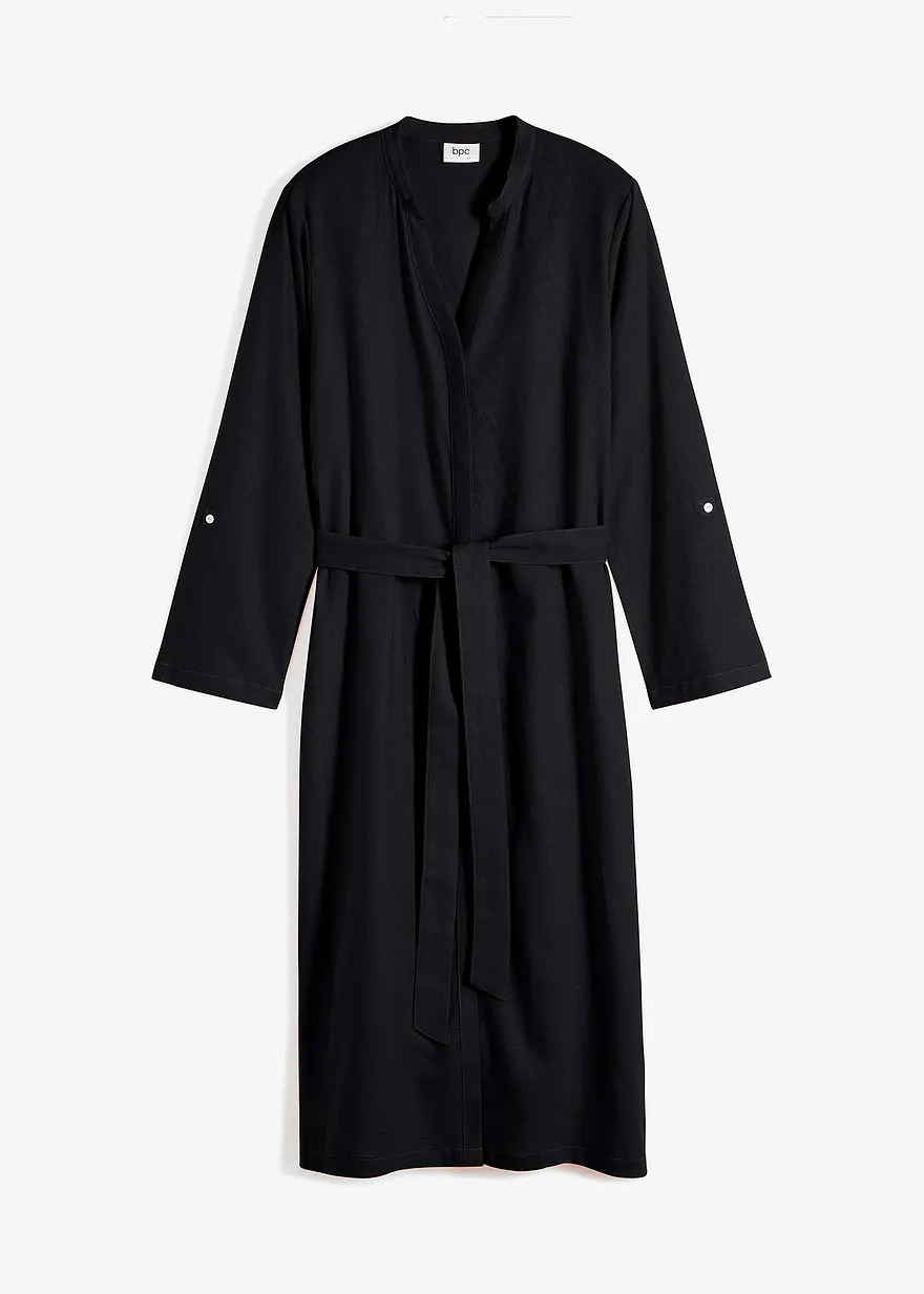 Kleid mit Taschen aus Leinen-Viskose-Mix
