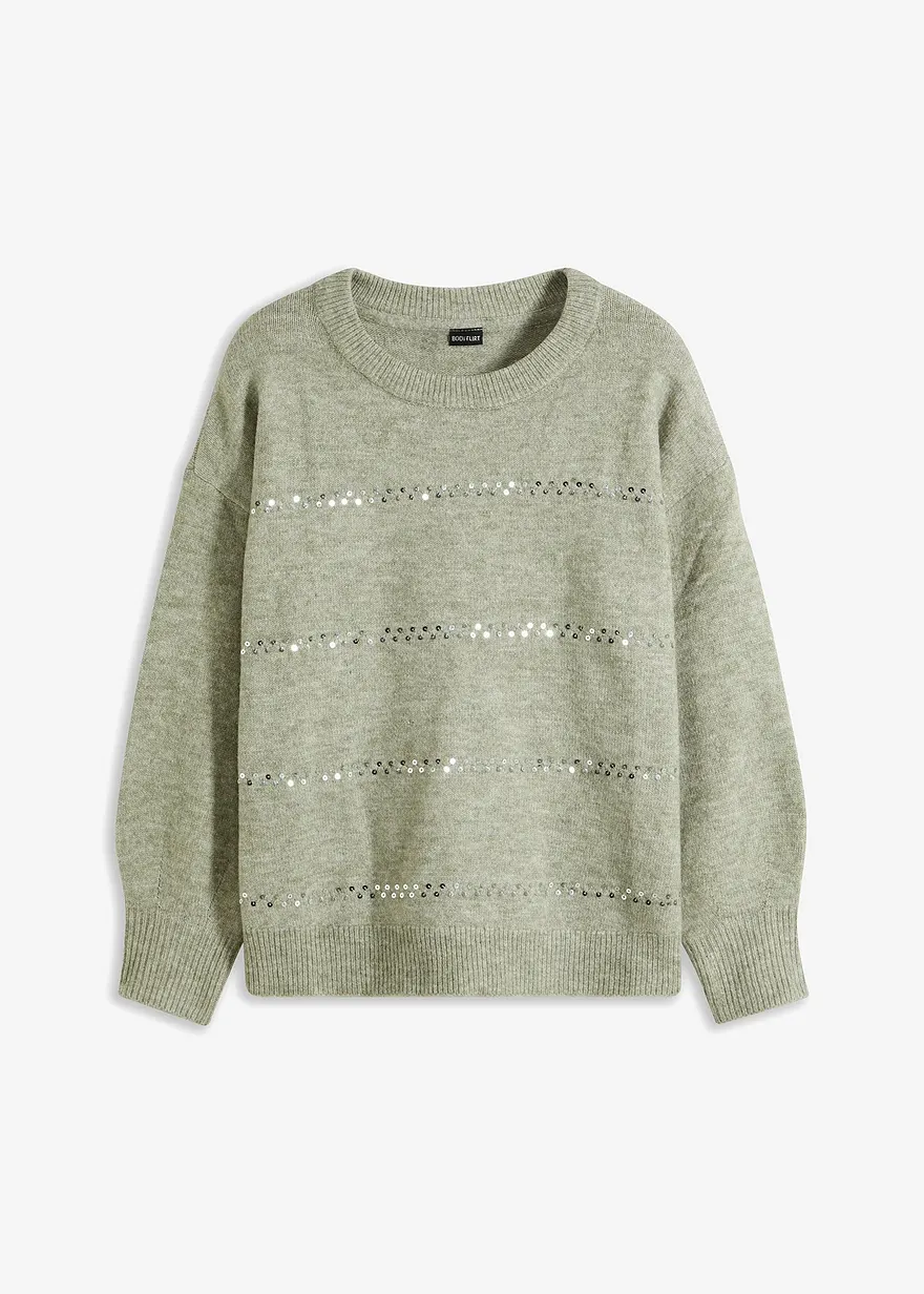Boxy-Pullover mit Pailletten