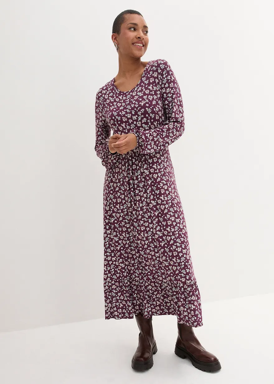 Jerseykleid aus fließendem Viskose-Mix