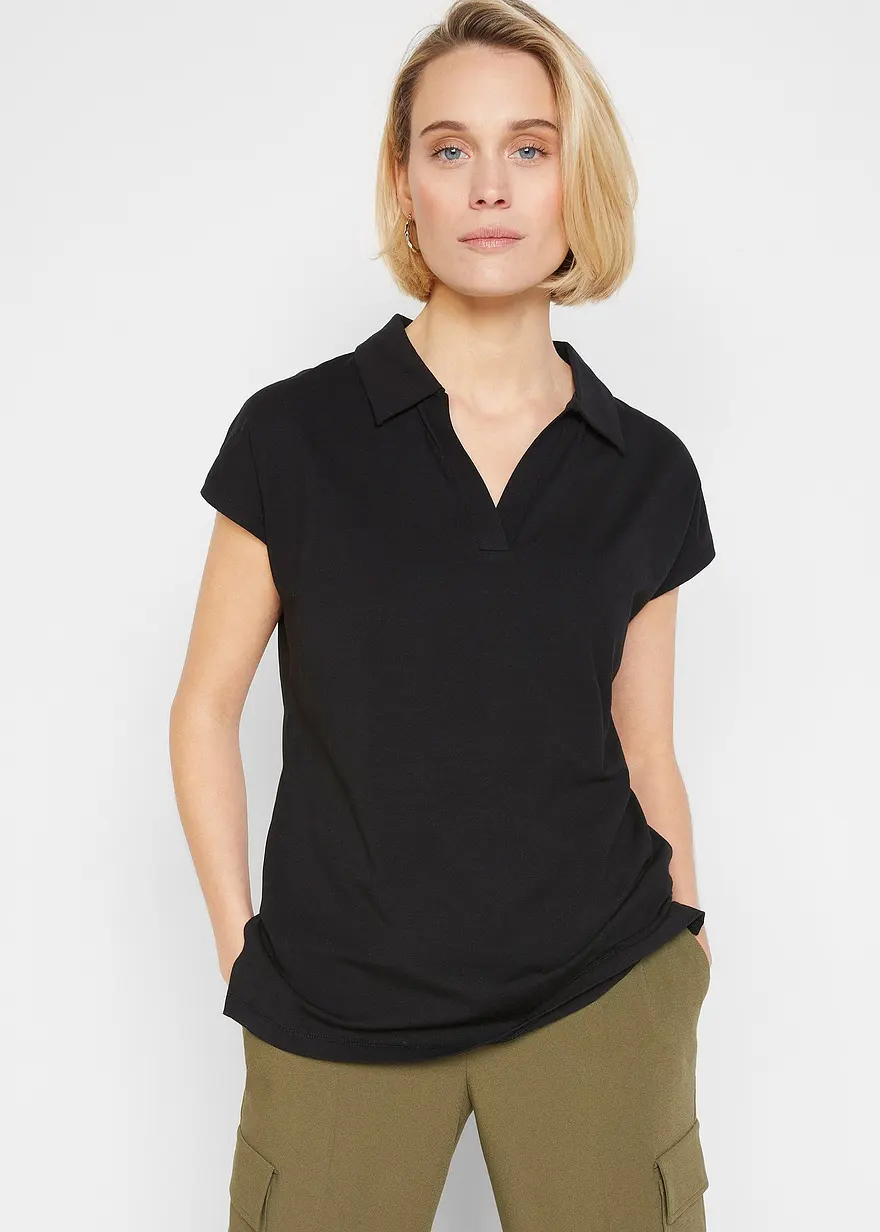 Shirt mit offenem Polokragen
