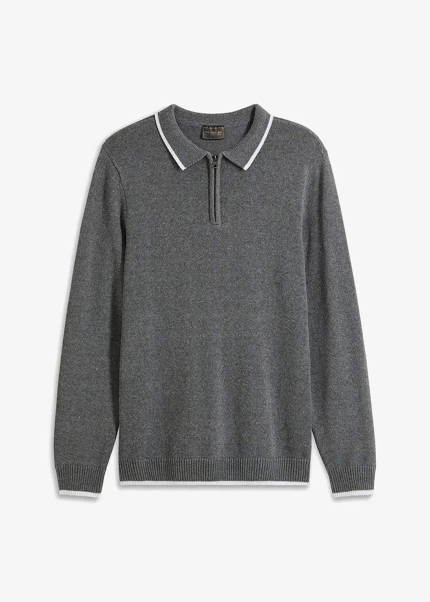 Polo Pullover mit recycelter Baumwolle
