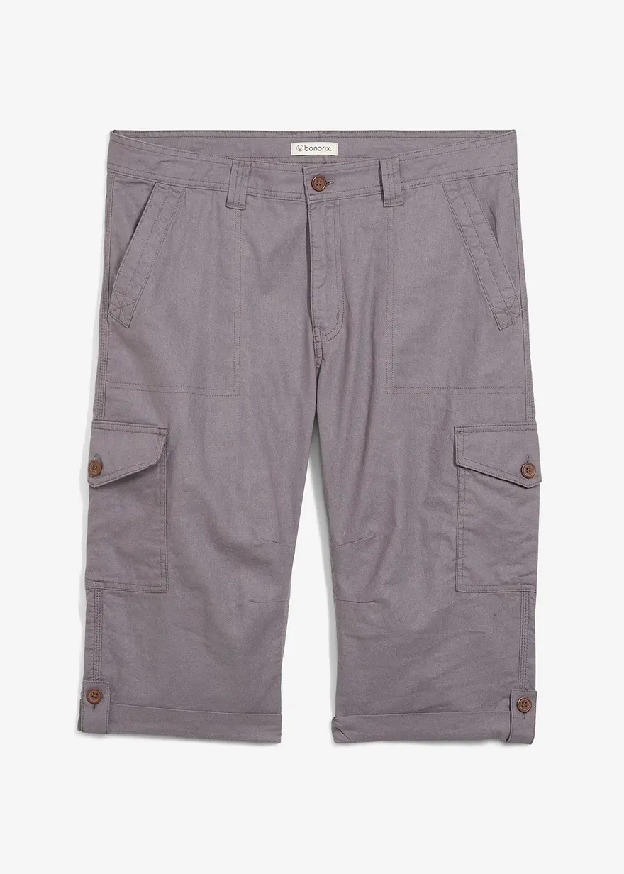 Regular Fit Cargo-Long-Bermuda mit Leinen