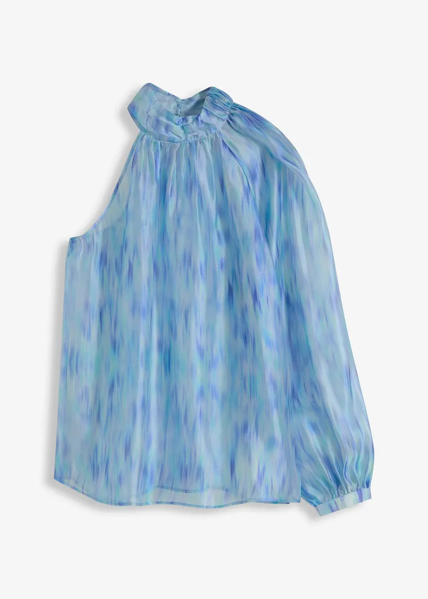One-Shoulder Chiffonbluse mit leichter Transparenz