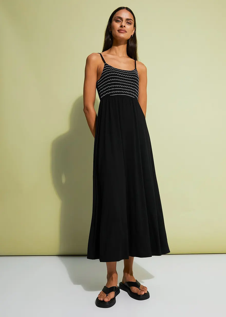 Midikleid mit Stickerei