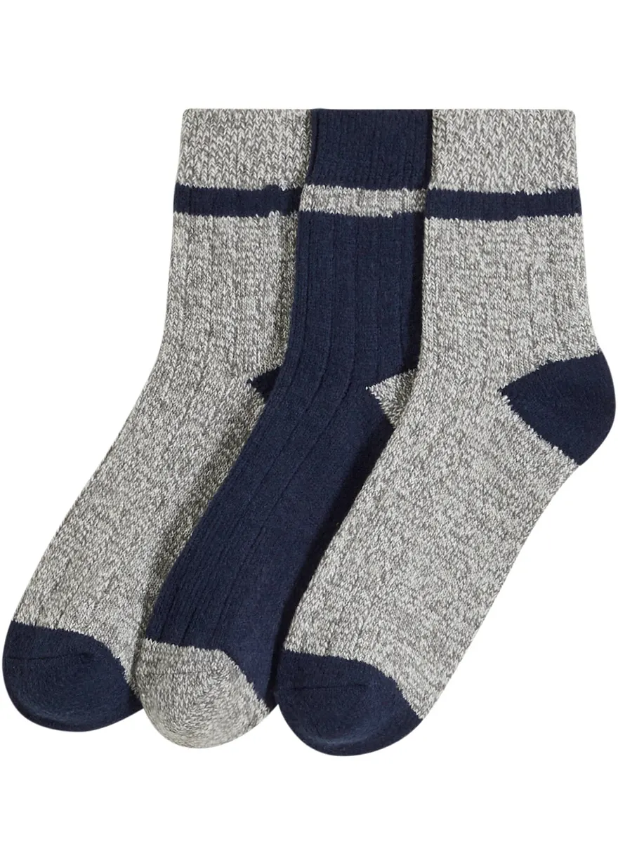 Weiche Halbsocken mit Rippstruktur (3er Pack)
