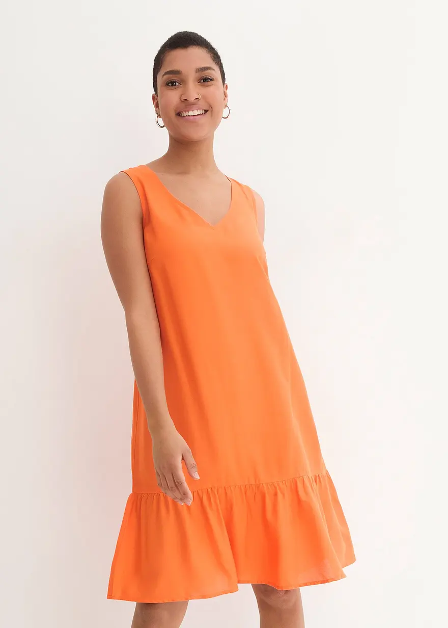 Kurzes Kleid aus fließender Viskose