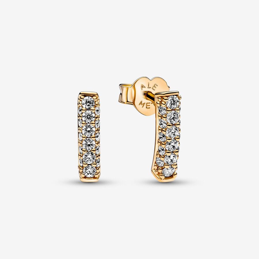 Timeless Pavé Single-row Bar Stud Earrings