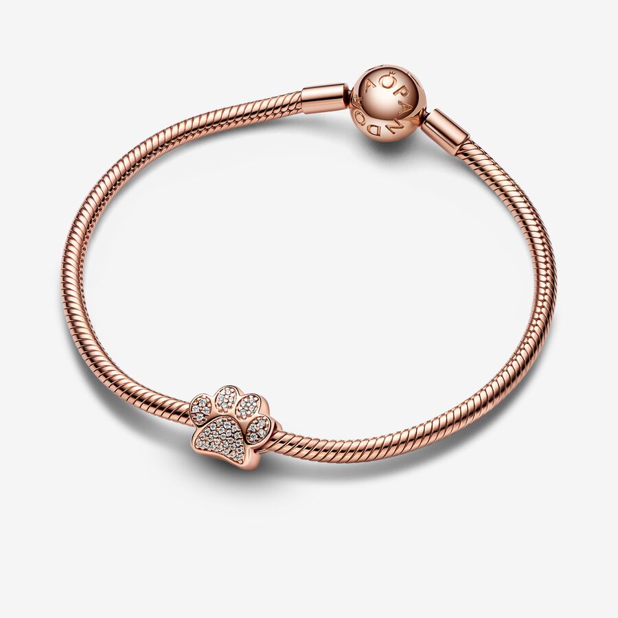 Sparkling Paw Print Charm
