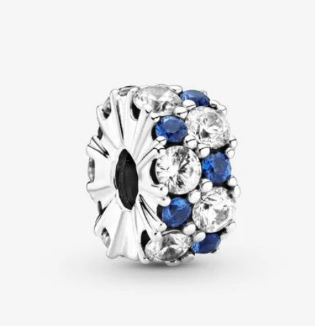 Clear & Blue Sparkling Clip Charm