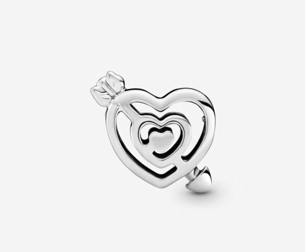 Openwork Heart Labyrinth & Arrow Charm