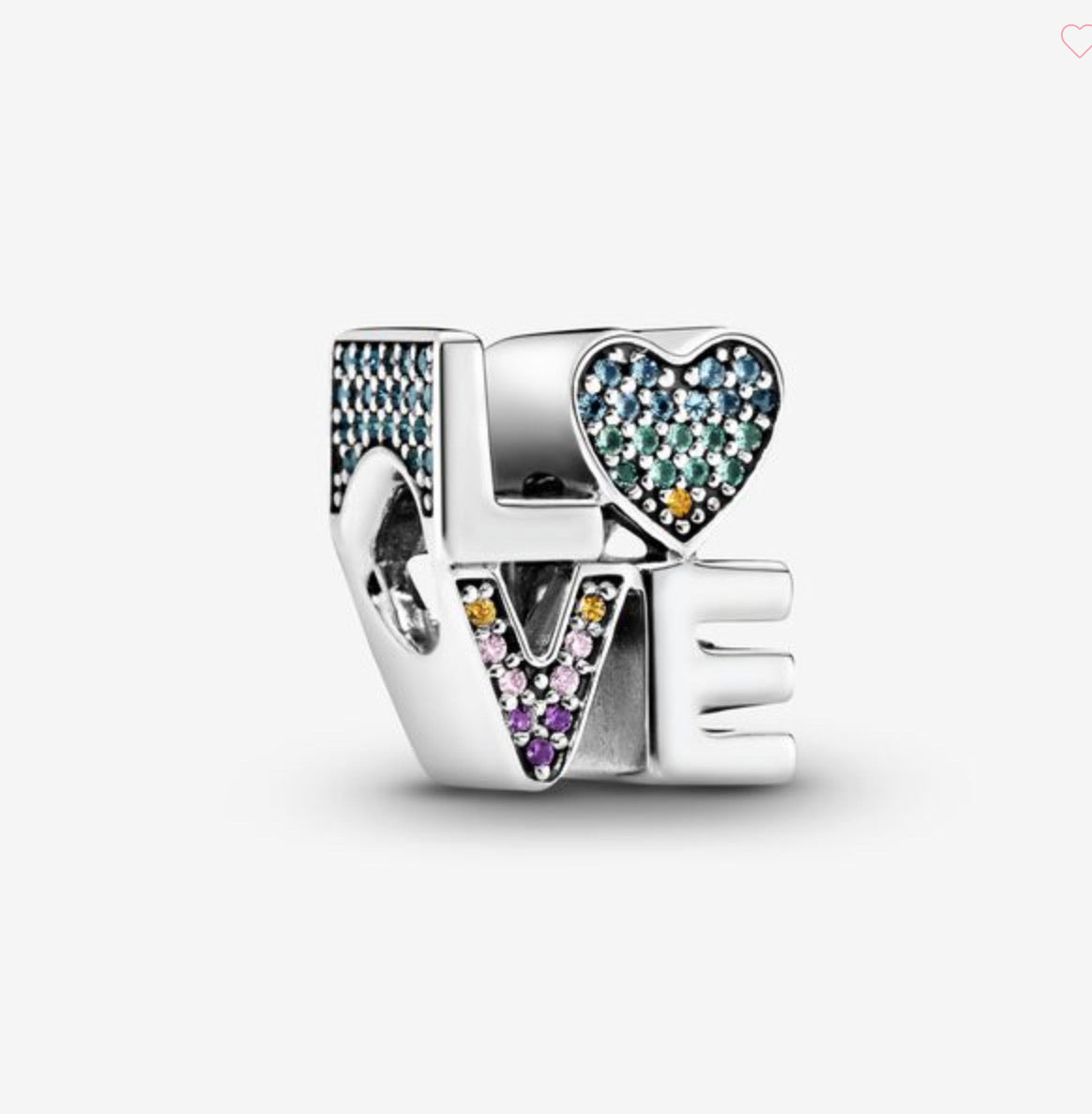 Rainbow Pavé Love Charm