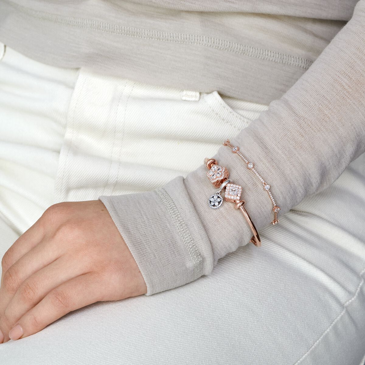Square Sparkle Halo Charm
