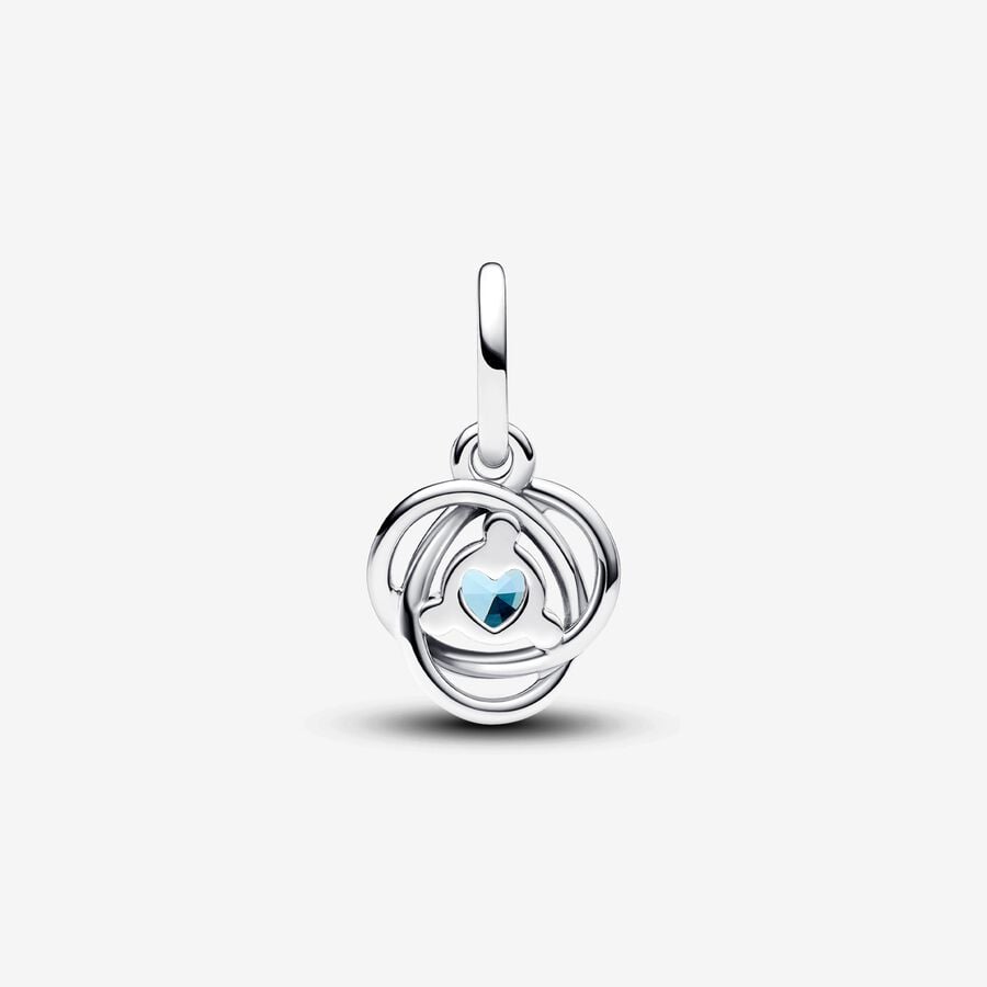 March Sea Aqua Blue Eternity Circle Dangle Charm