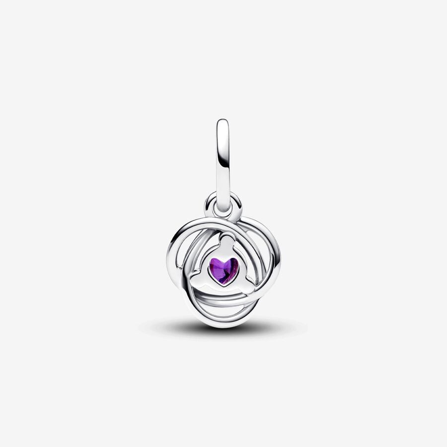 February Purple Eternity Circle Dangle Charm