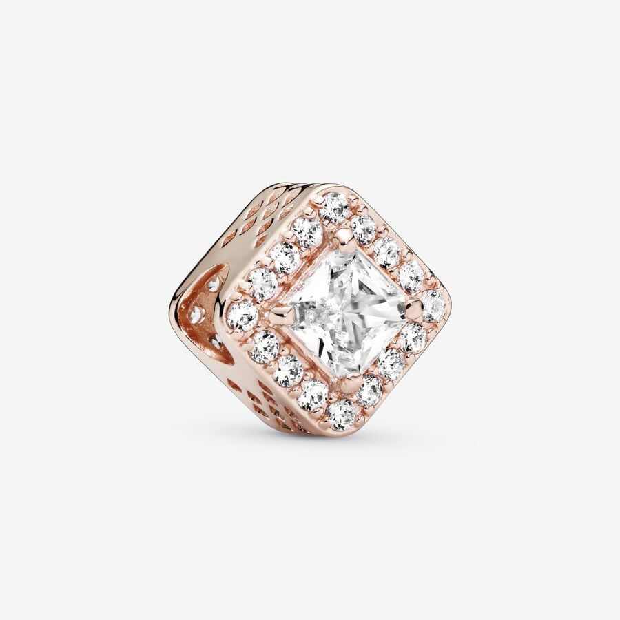 Square Sparkle Halo Charm