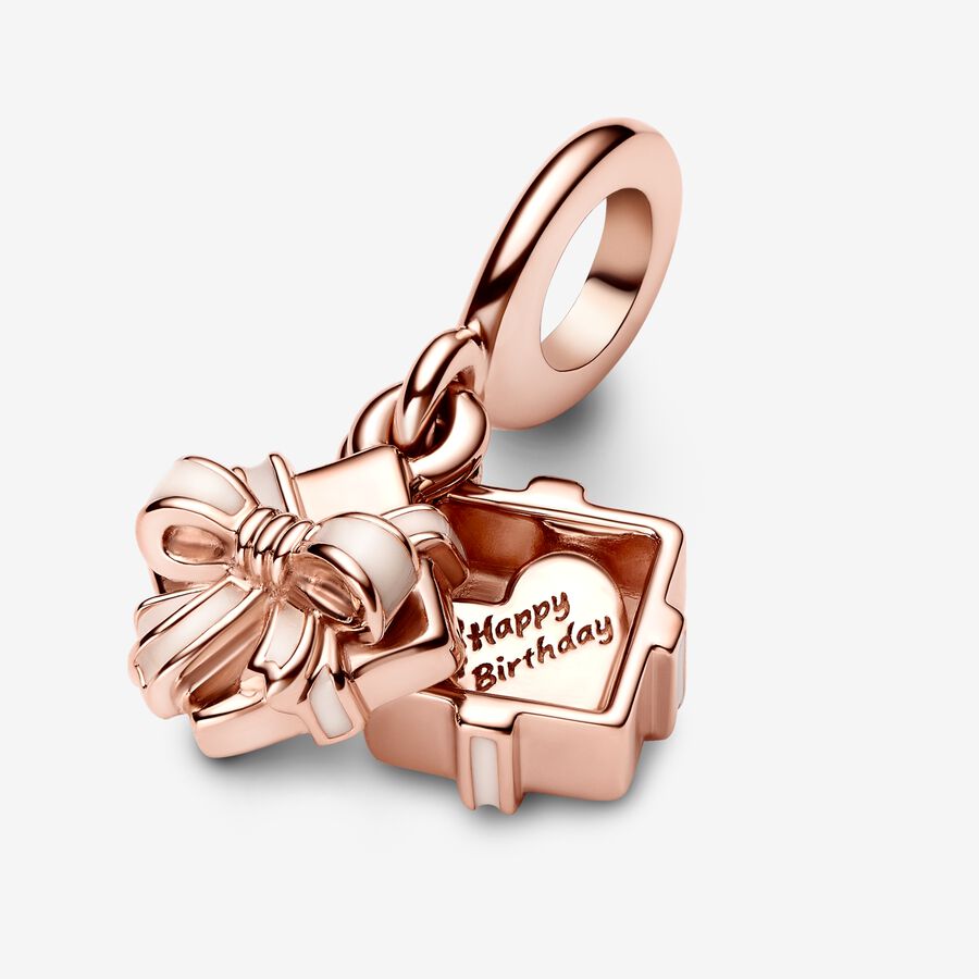 Plated Openable Birthday Gift Dangle Charm
