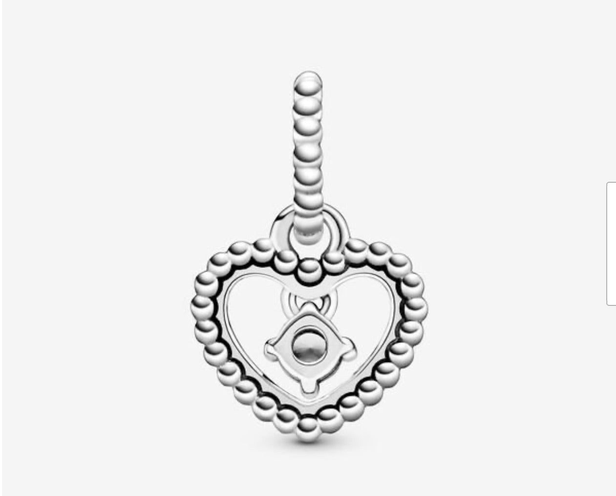 Milky White Beaded Heart Dangle Charm (April)