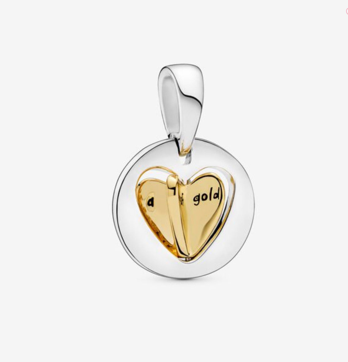 Mom's Golden Heart Dangle Charm