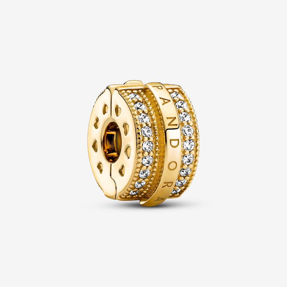 Sparkling Pavé Lines & Logo Clip Charm
